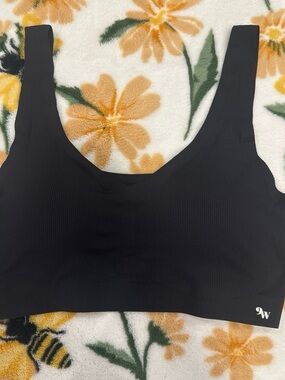 Nine West Black Ribbed Seamless Bralette